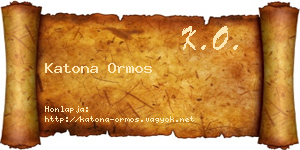 Katona Ormos névjegykártya